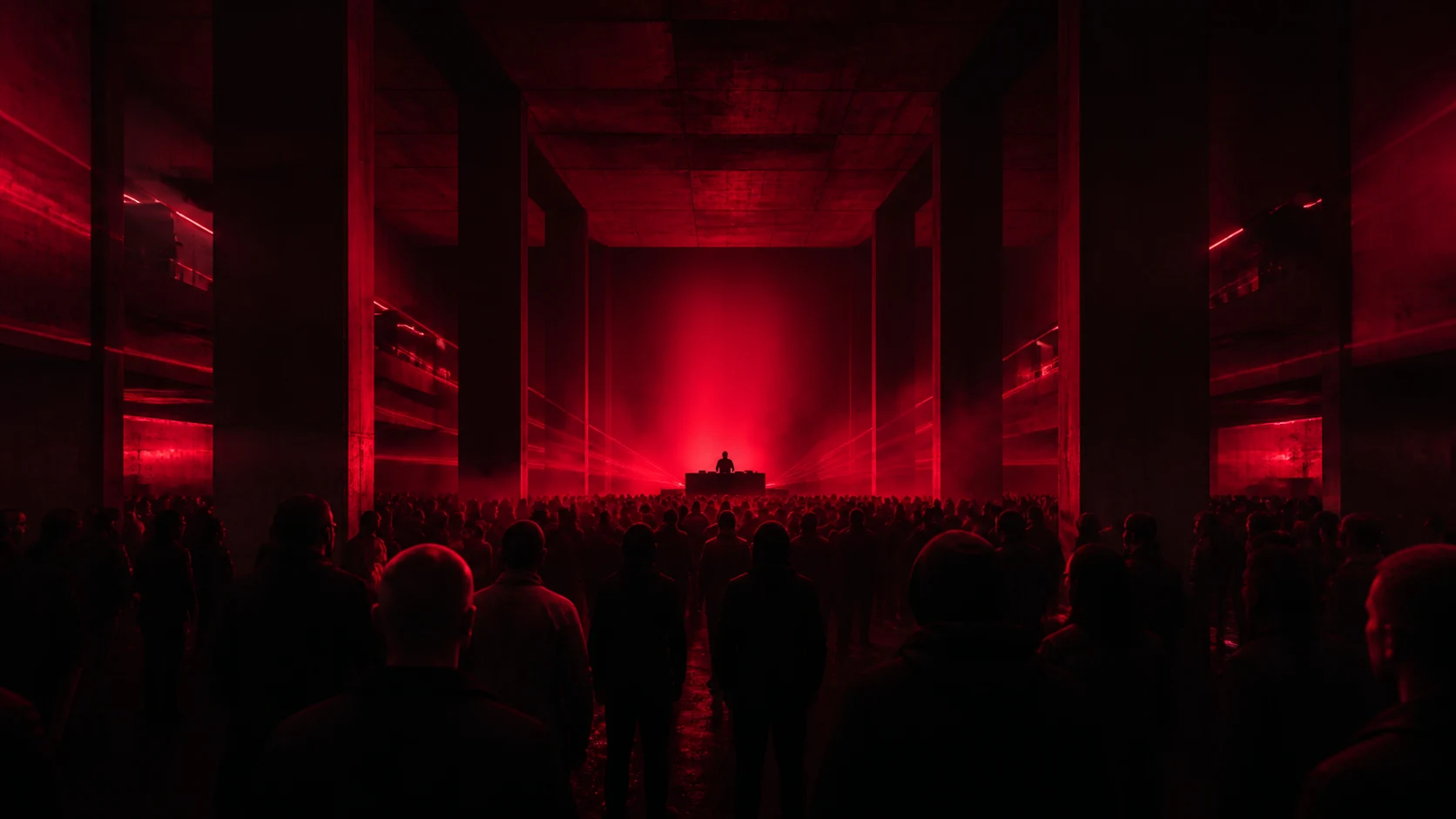 NOCTA Musikperformance in einer monumentalen roten Halle